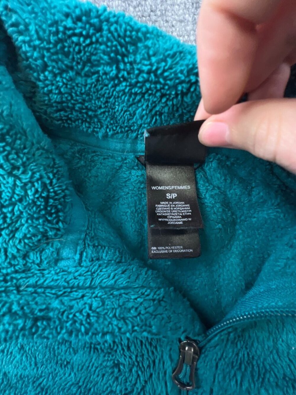 The North Face Blue Fleece Jacket Woman Small Full Zip Logo Zip Pockets FUZZY - Picture 6 of 12